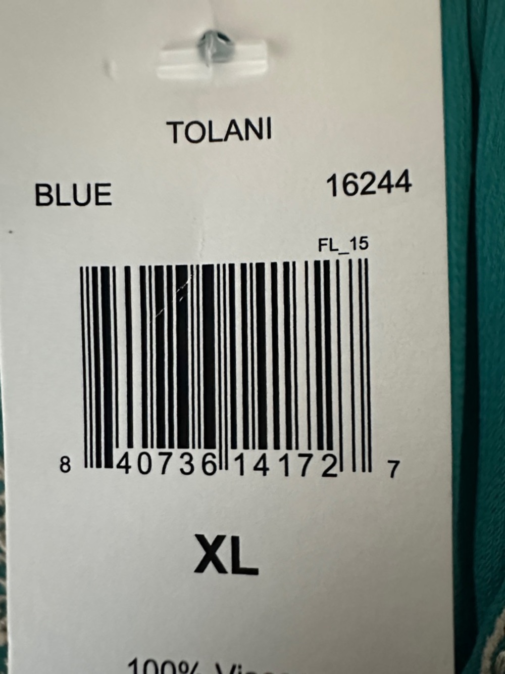 Tolani Embroidered Boho Peasant Tunic Top Teal XL NWT MSRP $175 - Picture 9 of 9